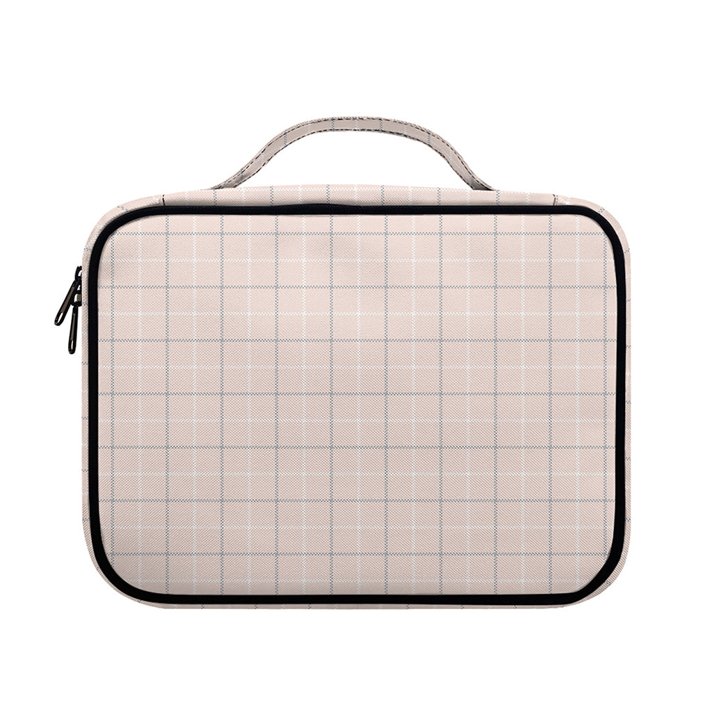 Pastel Pink Tattersall Pattern Print Briefcase Bible Bag