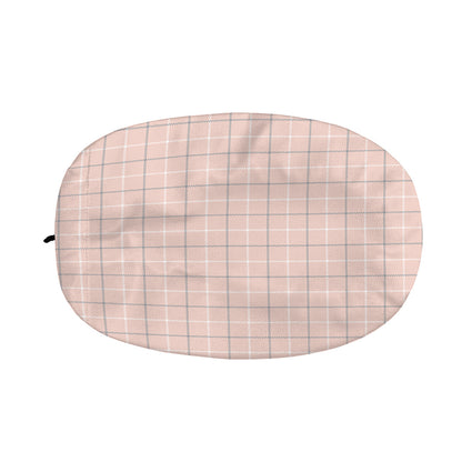 Pastel Pink Tattersall Pattern Print Car Side Mirror Covers