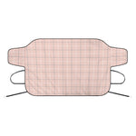 Pastel Pink Tattersall Pattern Print Car Windshield Snow Cover
