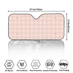 Pastel Pink Tattersall Pattern Print Car Windshield Sun Shade