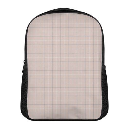 Pastel Pink Tattersall Pattern Print Casual Backpack