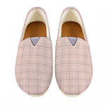 Pastel Pink Tattersall Pattern Print Casual Shoes