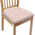 Pastel Pink Tattersall Pattern Print Chair Cushion Cover
