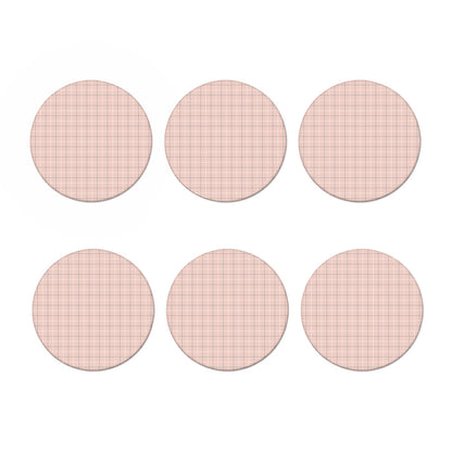 Pastel Pink Tattersall Pattern Print Coaster Set