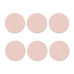 Pastel Pink Tattersall Pattern Print Coaster Set