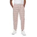 Pastel Pink Tattersall Pattern Print Cotton Sweatpants