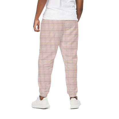 Pastel Pink Tattersall Pattern Print Cotton Pants