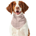 Pastel Pink Tattersall Pattern Print Dog Bandana