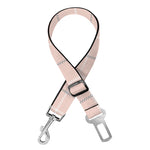 Pastel Pink Tattersall Pattern Print Dog Seat Belt