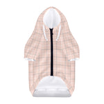 Pastel Pink Tattersall Pattern Print Dog Zip Up Hoodie