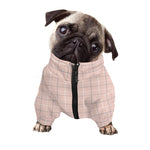 Pastel Pink Tattersall Pattern Print Dog Zip Up Jacket