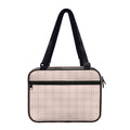 Pastel Pink Tattersall Pattern Print Double Strap Bible Bag