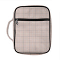 Pastel Pink Tattersall Pattern Print Front Pocket Bible Bag