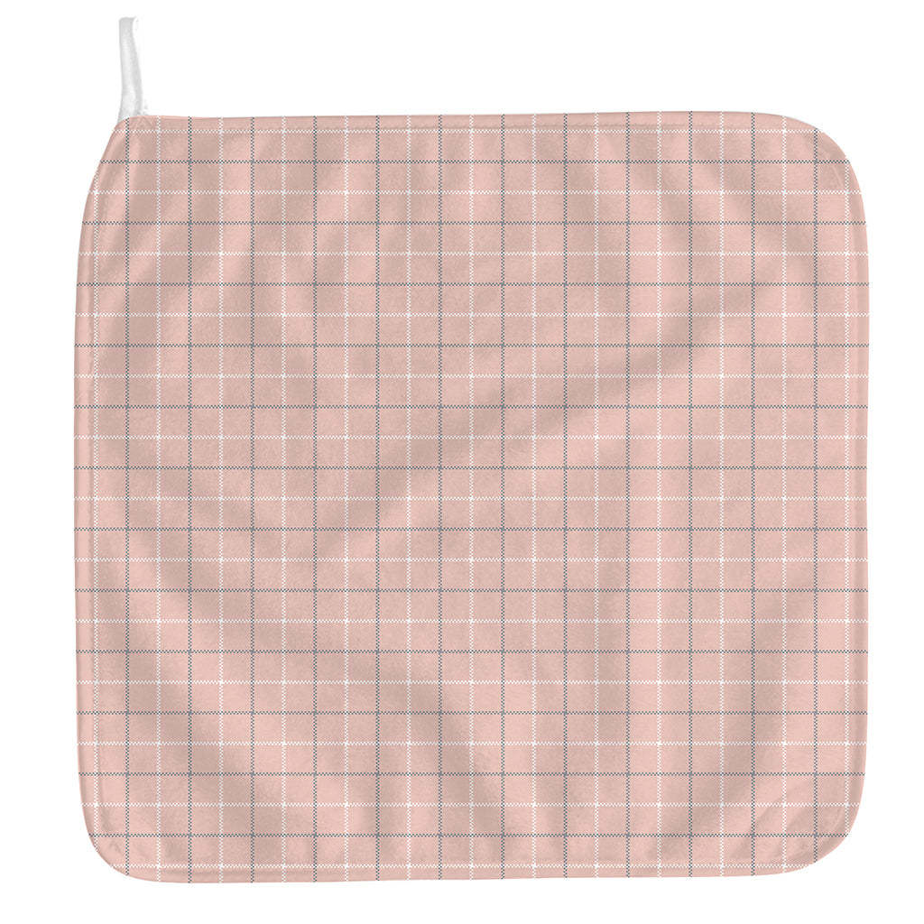 Pastel Pink Tattersall Pattern Print Hand Towel