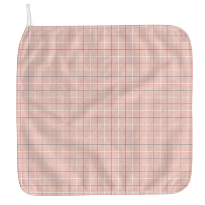 Pastel Pink Tattersall Pattern Print Hand Towel