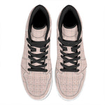 Pastel Pink Tattersall Pattern Print High Top Leather Sneakers