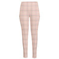 Pastel Pink Tattersall Pattern Print High-Waisted Pocket Leggings