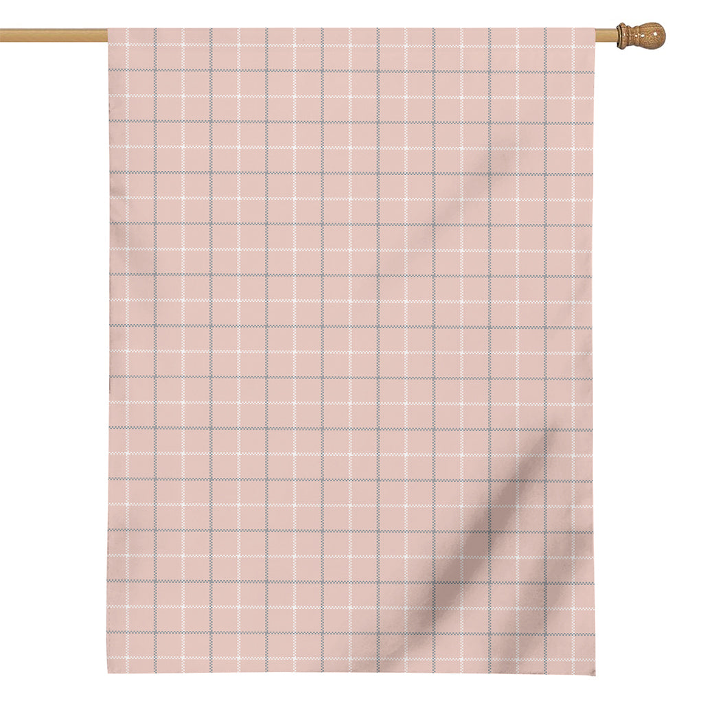 Pastel Pink Tattersall Pattern Print House Flag
