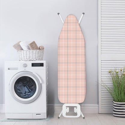 Pastel Pink Tattersall Pattern Print Ironing Board Cover