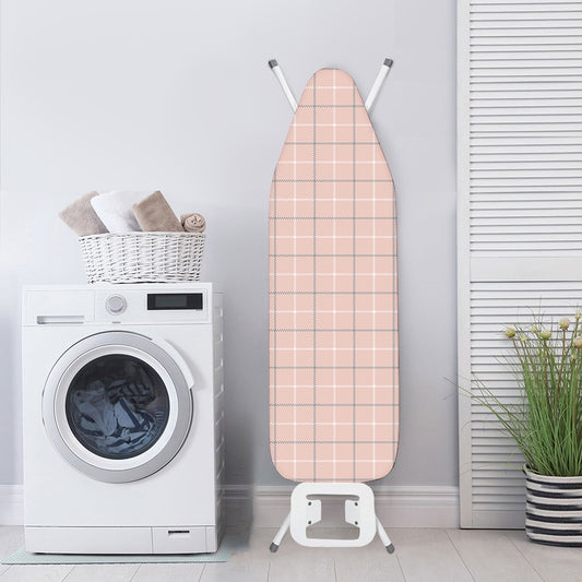 Pastel Pink Tattersall Pattern Print Ironing Board Cover