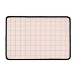 Pastel Pink Tattersall Pattern Print Kitchen Mat