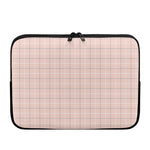 Pastel Pink Tattersall Pattern Print Laptop Sleeve