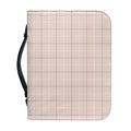 Pastel Pink Tattersall Pattern Print Leather Bible Cover