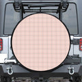 Pastel Pink Tattersall Pattern Print Leather Spare Tire Cover