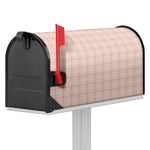 Pastel Pink Tattersall Pattern Print Mailbox Cover