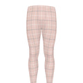 Pastel Pink Tattersall Pattern Print Men's Leggings