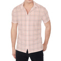 Pastel Pink Tattersall Pattern Print Men's Shirt