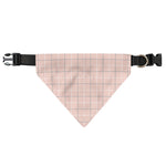 Pastel Pink Tattersall Pattern Print Over The Collar Dog Bandana