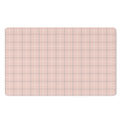 Pastel Pink Tattersall Pattern Print Polyester Doormat