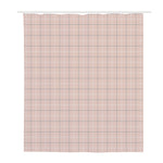 Pastel Pink Tattersall Pattern Print Polyester Shower Curtain