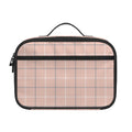 Pastel Pink Tattersall Pattern Print Portable Lunch Bag