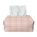 Pastel Pink Tattersall Pattern Print Rectangle Tissue Box Cover