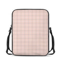 Pastel Pink Tattersall Pattern Print Rectangular Crossbody Bag
