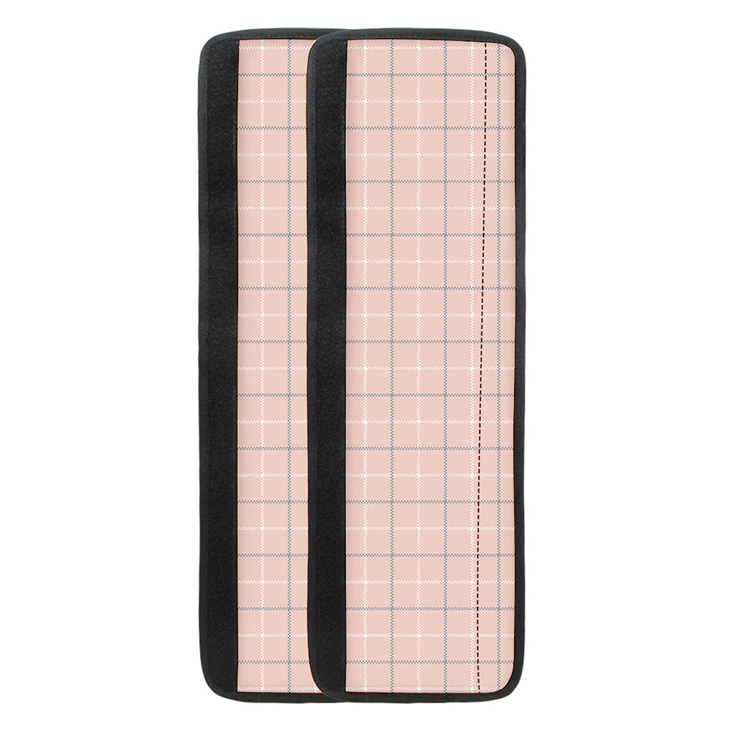 Pastel Pink Tattersall Pattern Print Refrigerator Handle Covers