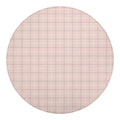 Pastel Pink Tattersall Pattern Print Round Blanket