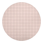 Pastel Pink Tattersall Pattern Print Round Blanket