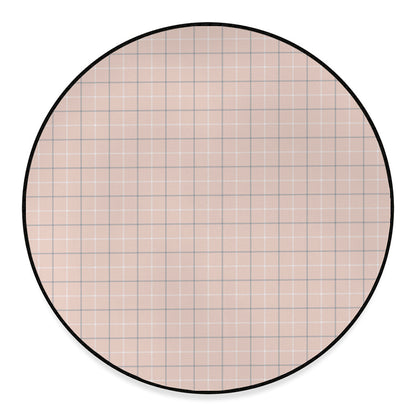 Pastel Pink Tattersall Pattern Print Round Floor Mat