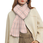 Pastel Pink Tattersall Pattern Print Scarf