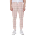 Pastel Pink Tattersall Pattern Print Joggers