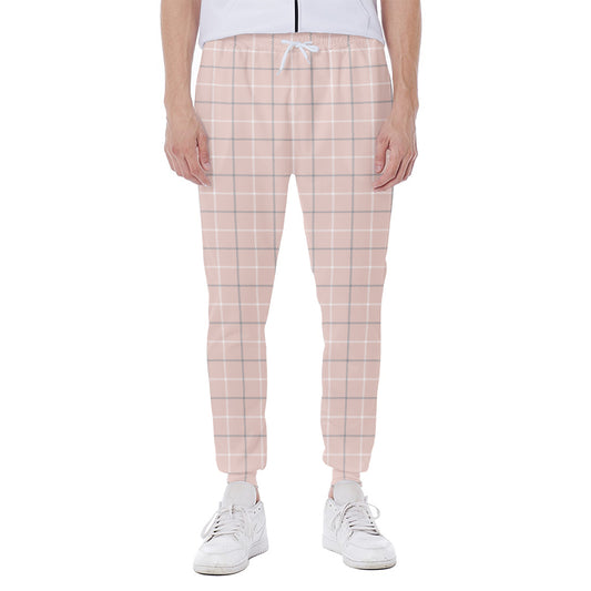 Pastel Pink Tattersall Pattern Print Scuba Joggers
