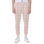 Pastel Pink Tattersall Pattern Print Scuba Joggers