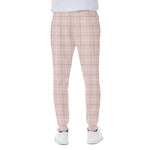 Pastel Pink Tattersall Pattern Print Scuba Joggers