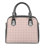 Pastel Pink Tattersall Pattern Print Shoulder Handbag