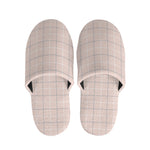 Pastel Pink Tattersall Pattern Print Slippers