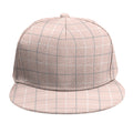 Pastel Pink Tattersall Pattern Print Snapback Cap