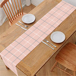 Pastel Pink Tattersall Pattern Print Table Runner